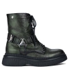 Maciejka Grain Leather Boots on Platform Iridescent Green 07092-09-00-8