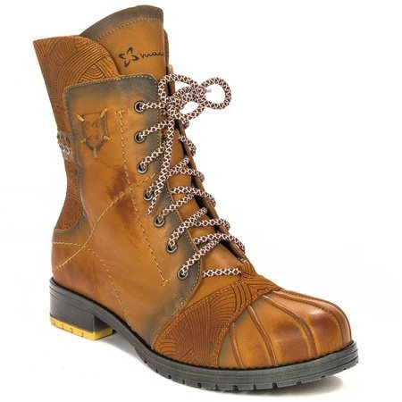 Maciejka Yellow Lace-up Boots 03961-07/00-4