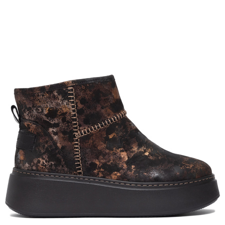 Maciejka Natural Leather Boots on Platform Gold-Black 06257-25/00-4