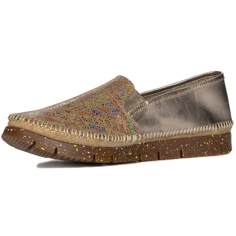 Maciejka Gold + Brown wonem's Low Shoes