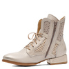 Maciejka Leather Ankle Boots Perforated Airy Gold 07322-25/00-1
