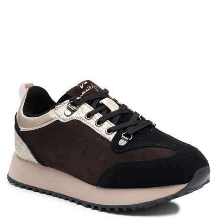 Maciejka Women's Sneakers Made of Natural Leather, Brown with a Metallic Accent M7360-02/00-7
