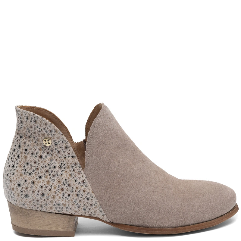 Maciejka Genuine Suede Women's Cut Out Ankle Boots Beige 4091W-05/00-5