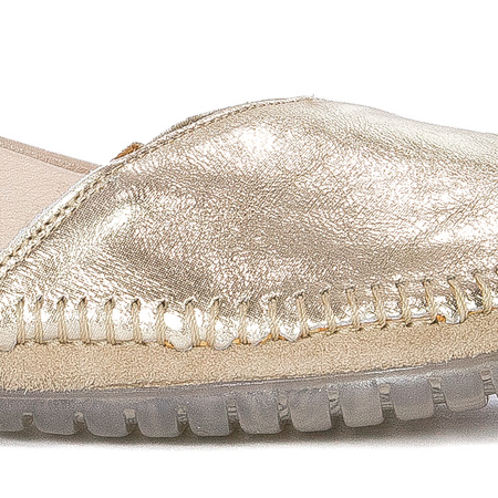 Maciejka Beige Women's Leather Ballerina Shoes