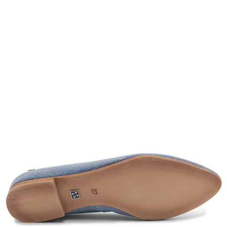 Maciejka Leather Ballerinas Artistic Textured Blue 4100W-07/00-8