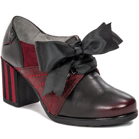 Maciejka 03655-55-00-5  Black Red Flat Shoes