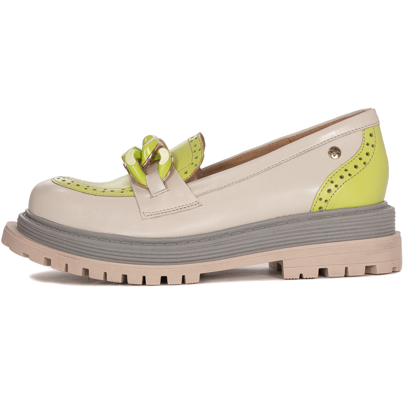 Maciejka Women's Beige + Pistachio Flat Shoes
