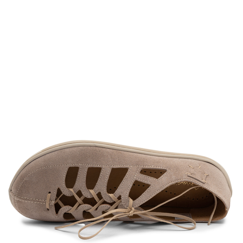 Maciejka Skórzane Półbuty Ażurowe BAREFOOT Beżowe 06835-04/00-1