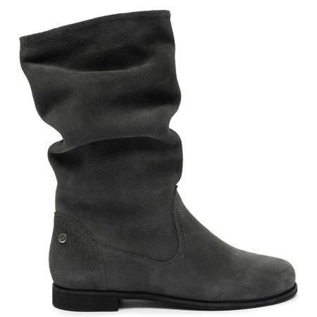 Maciejka Genuine Suede Leather Slouchy Boots Flat Heel Grey 5057W-13/00-6
