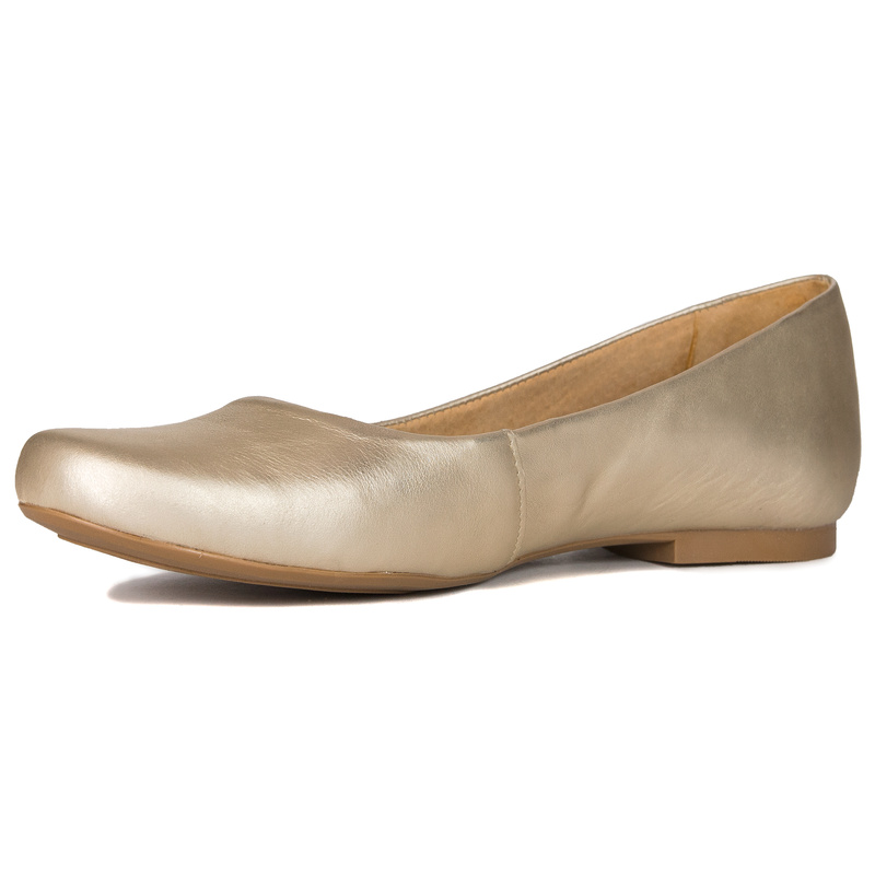 Maciejka leather Gold Ballerinas 00903-65/00-5