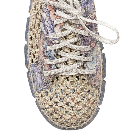 Maciejka perforated leather platform shoes blue 05850-06-00-1