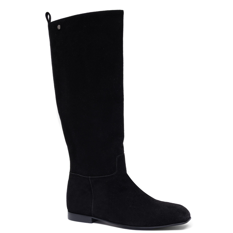 Maciejka Tall Leather Black Boots Square Toe K7742-01/00-7