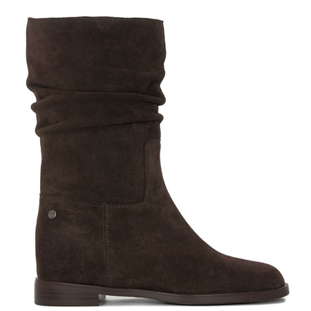 Maciejka Botki Damskie Skórzane Brązowe