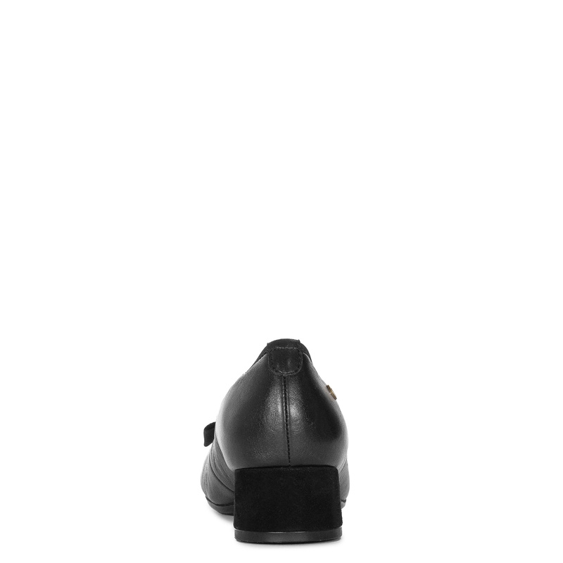 Maciejka Leather Pumps Block Heel With Bow Black P7220-01/00-7