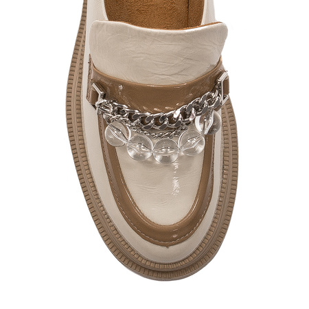 Maciejka Loafers Patent Leather Chunky Platform Light Beige 06294-22/00-8