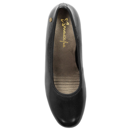 Maciejka Leather Patent Pumps Low Block Heel Black P7224-01/00-7