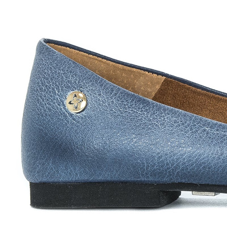 Maciejka Leather Ballet Flats Almond Toe Flat Navy-Jeans 04100-17/00-8