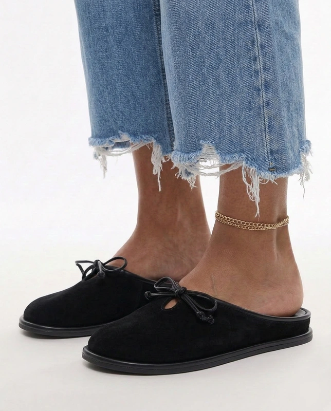 Maciejka Leather Slip-On Mules Open Back Black K7514-01/00-1