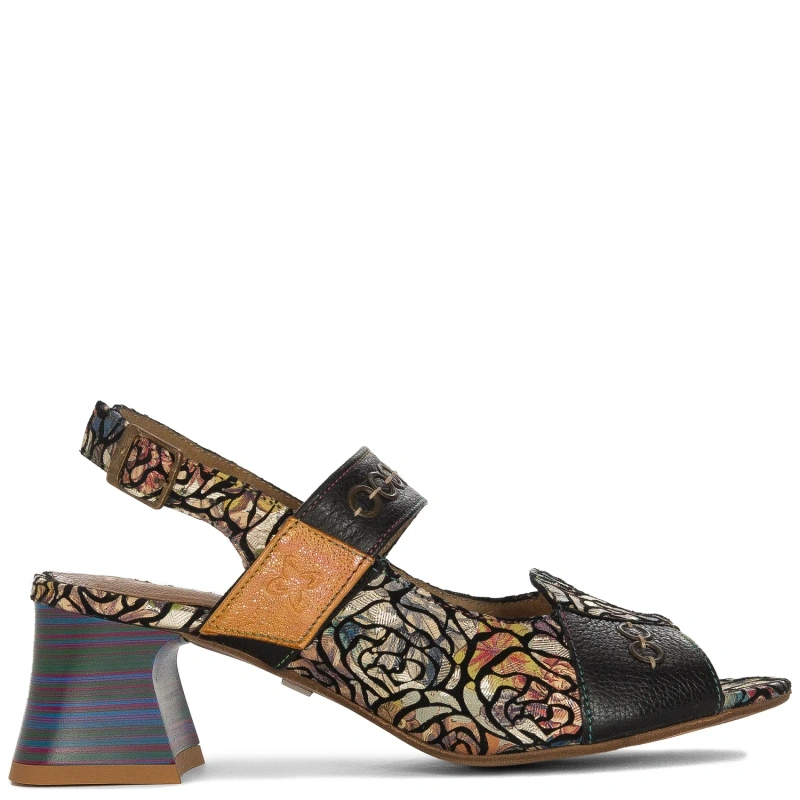 Maciejka Women's Heeled Leather Sandals Black