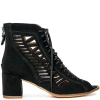 Maciejka Leather Cutout Lace-Up Block-Heel Ankle Boots Black 04040-01-00-5