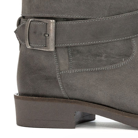 Maciejka Gray women's leather Knee-high Boots