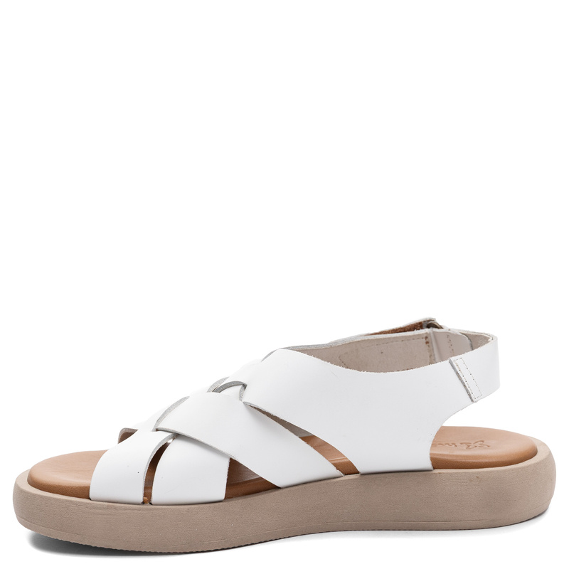 Maciejka White Leather Platform Sandals E7397-11/00-0