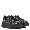 Maciejka  Leather Platform Sneakers With Artistic Print, Black 6191W-07/00-8