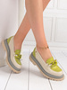 Maciejka Women's Beige + Pistachio Flat Shoes