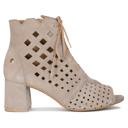Maciejka Dark Beige Lace-Up Boots