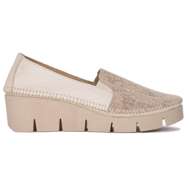 Maciejka Beige Leather Flat Shoes 5814A-10/00-1