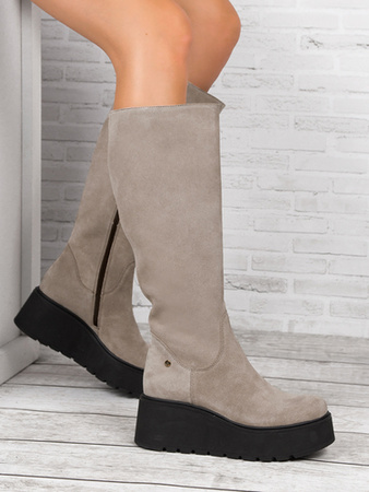 Maciejka dark beige Knee-High Boots 05767-10/00-6