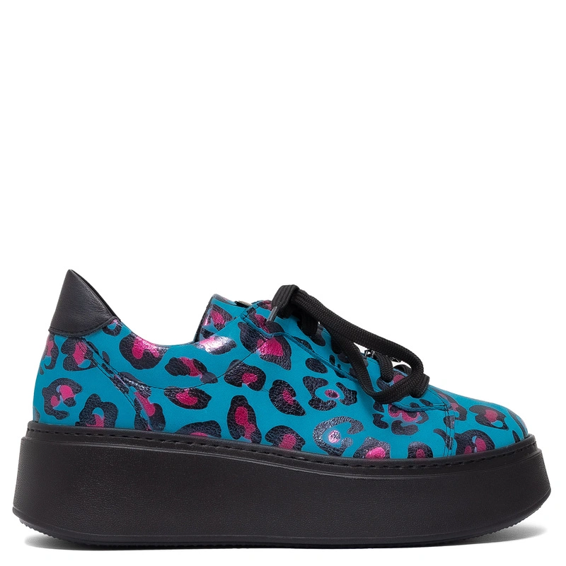 Maciejka Women’s Leather Platform Sneakers Round Toe Blue 6191W-01/00-8