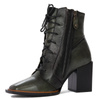 Maciejka Premium Leather Lace-Up Block Heel Ankle Boots Green 05667-09/00-8