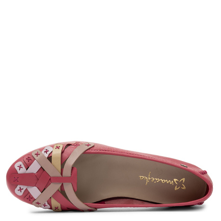 Maciejka Leather Ballet Flats Pastel Accents Pink P7542-15/00-0