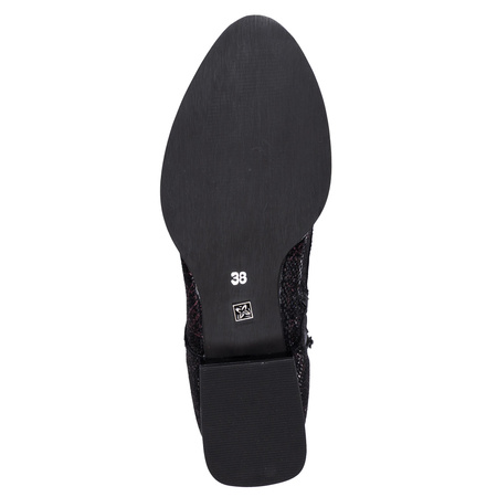 Maciejka Leather Artistic Ankle Boots Black Purple 6391W-44/00-1