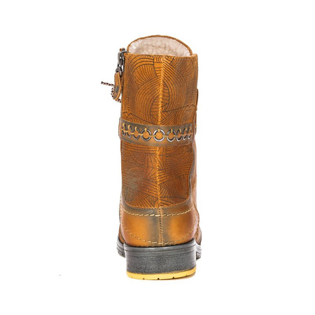 Maciejka Yellow Lace-up Boots 03961-07/00-4