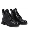 Filippo Women's Patent Leather Ankle Boots, Black