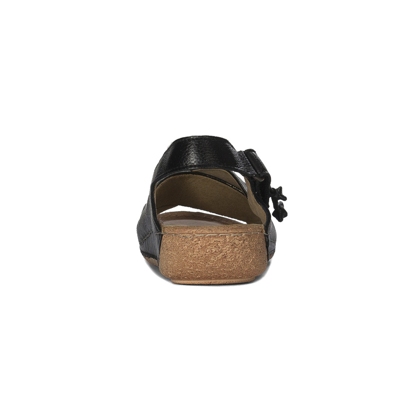Maciejka Comfortable Flat Leather Sandals Cross Strap Black 00994-63/00-5