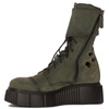Maciejka Women's ankle boots,green leather suede on platform