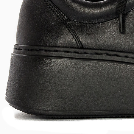 Maciejka Women's Black Genuine Leather Platform Sneakers 06191-01/00-8