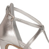 Maciejka Leather Sandals T-Bar Stiletto Silver 2755J-35/00-1