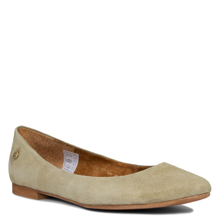 Maciejka Leather-Lined Ballerinas Suede Almond Toe Green 4100W-03/00-8