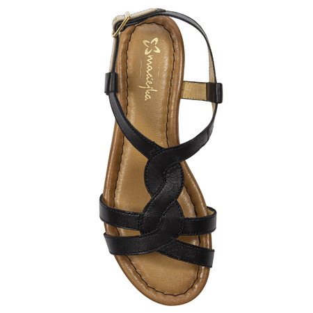 Maciejka Leather Black Women's Sandals 06568-01/00-5