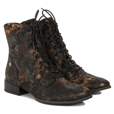 Maciejka Women's Leather Boots Black and Gold