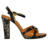 Maciejka Women's Heeled Leather Sandals Black Rude