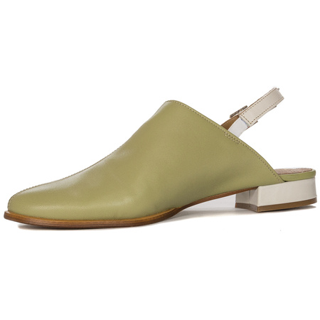 Maciejka Women's sandals, pointed, natural leather green