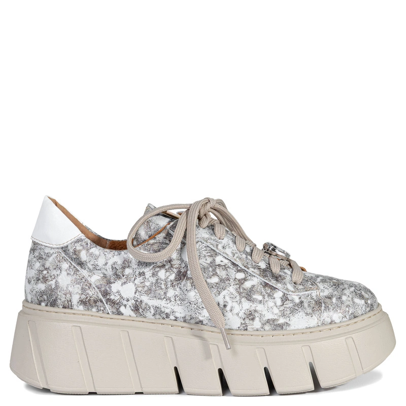 Maciejka Artisanal Handcrafted Women's Leather Platform Sneakers Beige 6891W-02/00-8