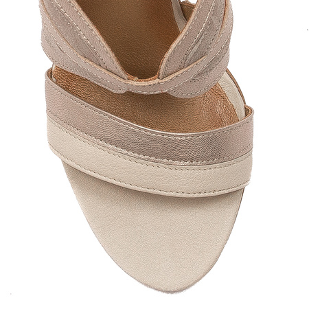 Maciejka Women's sandals in natural leather beige&gold