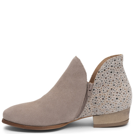 Maciejka Genuine Suede Women's Cut Out Ankle Boots Beige 4091W-05/00-5