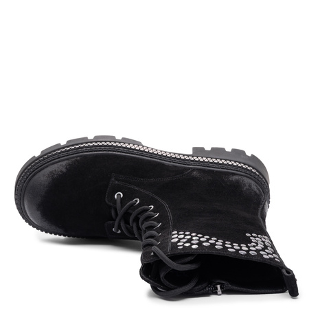 Maciejka Leather Women's Ankle Boots With Studs Insulated Black K7808-01/00-7